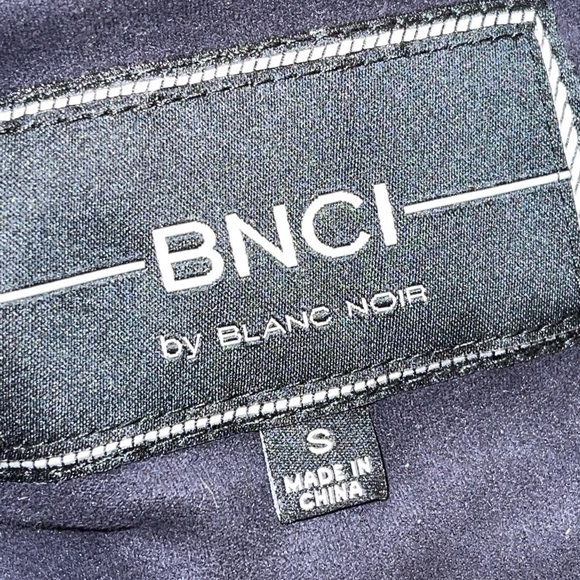 Blank Noir Faux Suede Navy Moto Jacket S - Picture 9 of 17